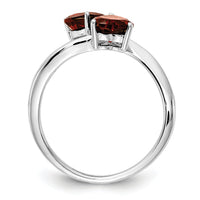 14k White Gold 5mm Heart Garnet ring-Y4585GA