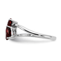 14k White Gold 5mm Heart Garnet ring-Y4585GA