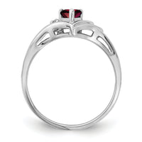 14k White Gold Diamond/4mm Heart Gemstone Ring Mounting-Y4587