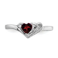 14k White Gold Diamond/4mm Heart Gemstone Ring Mounting-Y4587