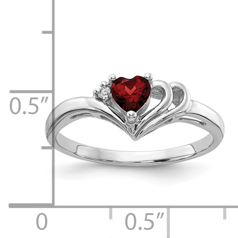 14k White Gold Diamond/4mm Heart Gemstone Ring Mounting-Y4587