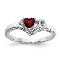 14k White Gold Diamond/4mm Heart Gemstone Ring Mounting-Y4587