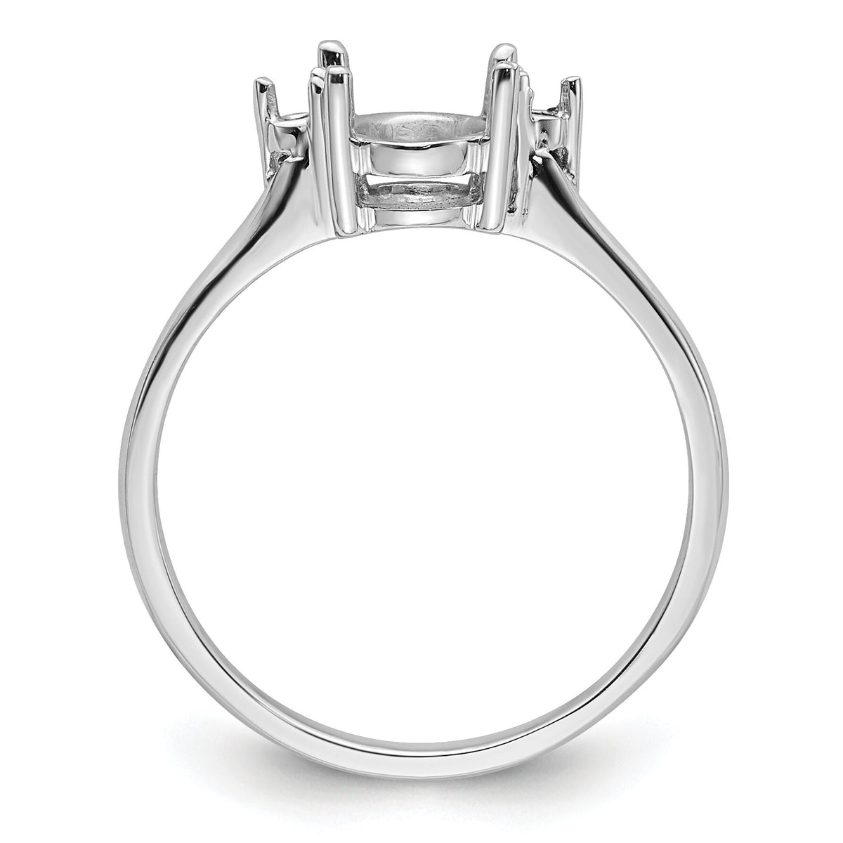 14k White Gold Diamond/8x6mm Oval Gemstone Ring Mounting-Y4600