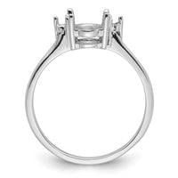 14k White Gold Diamond/8x6mm Oval Gemstone Ring Mounting-Y4600