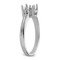 14k White Gold Diamond/8x6mm Oval Gemstone Ring Mounting-Y4600
