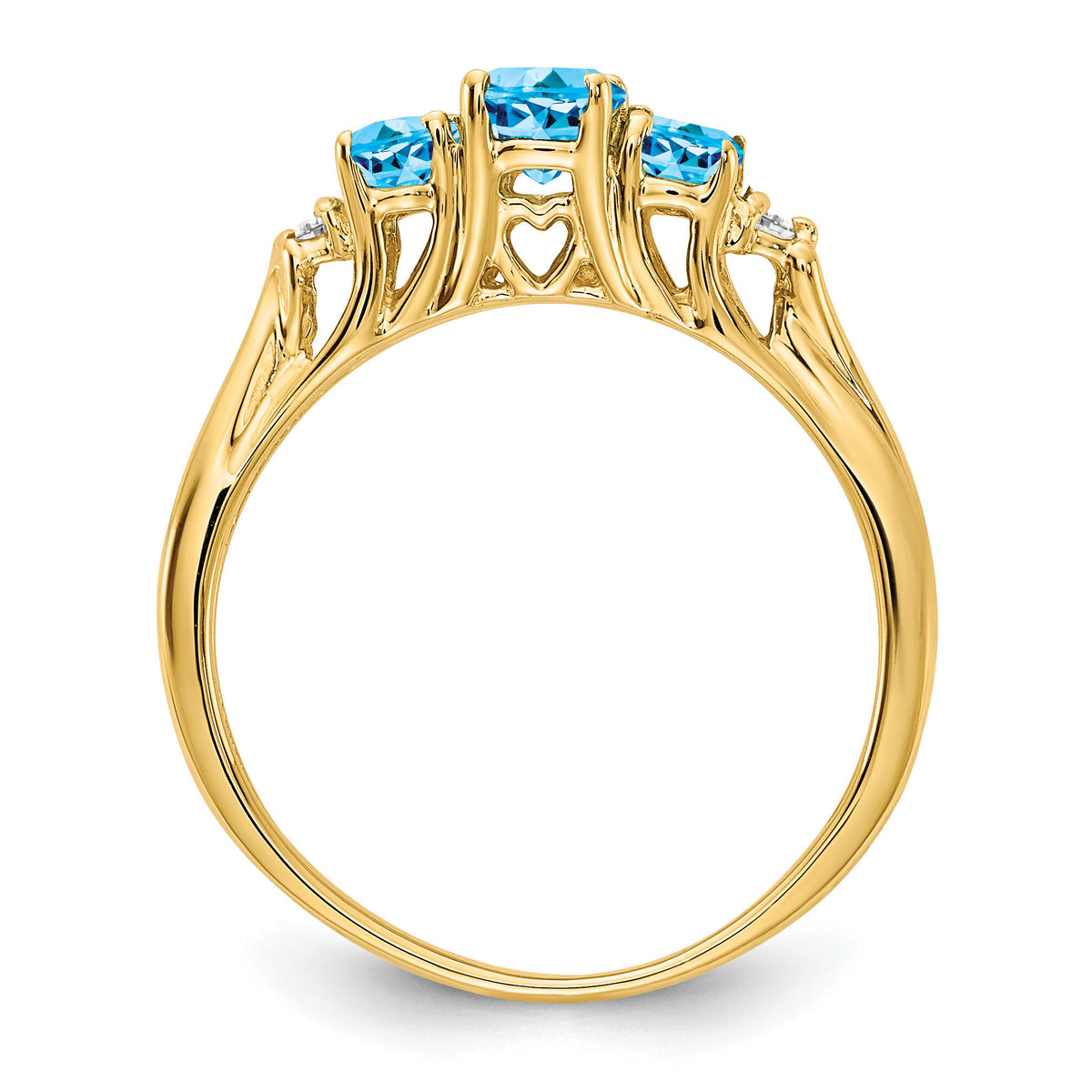 14ky Gemstone & Diamond Ring-Y4613BT/AA