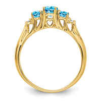 14ky Gemstone & Diamond Ring-Y4613BT/AA