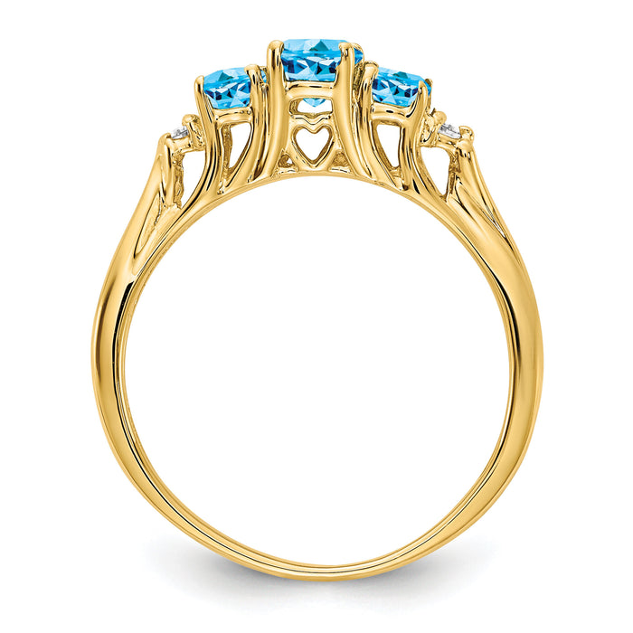 14ky Gemstone & Diamond Ring-Y4613BT/AA