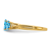 14ky Gemstone & Diamond Ring-Y4613BT/AA