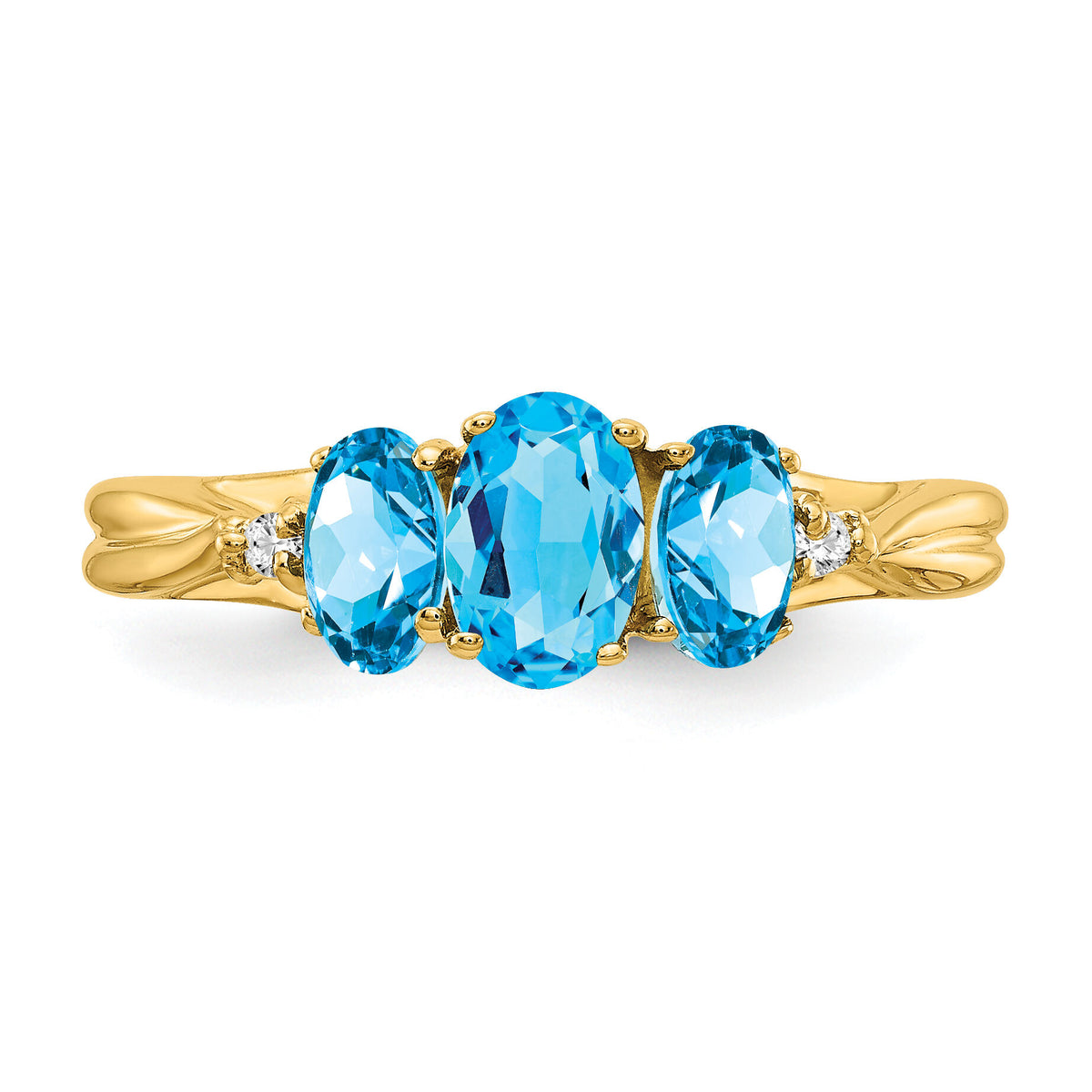 14ky Gemstone & Diamond Ring-Y4613BT/AA