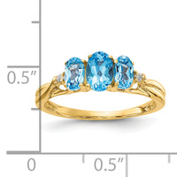 14ky Gemstone & Diamond Ring-Y4613BT/AA
