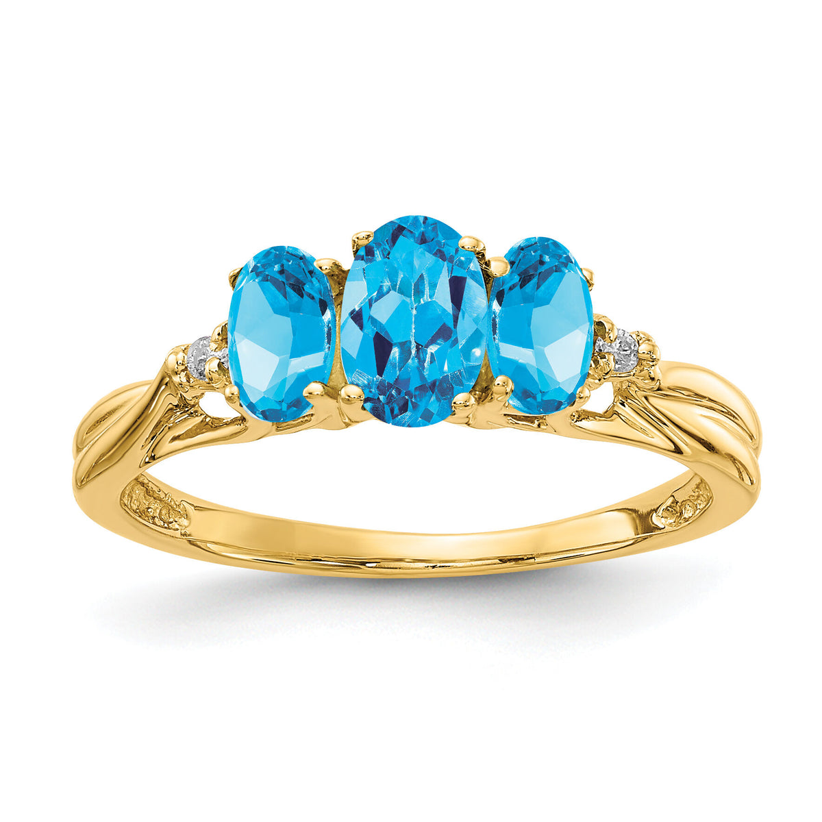 14ky Gemstone & Diamond Ring-Y4613BT/AA