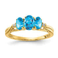 14ky Gemstone & Diamond Ring-Y4613BT/AA