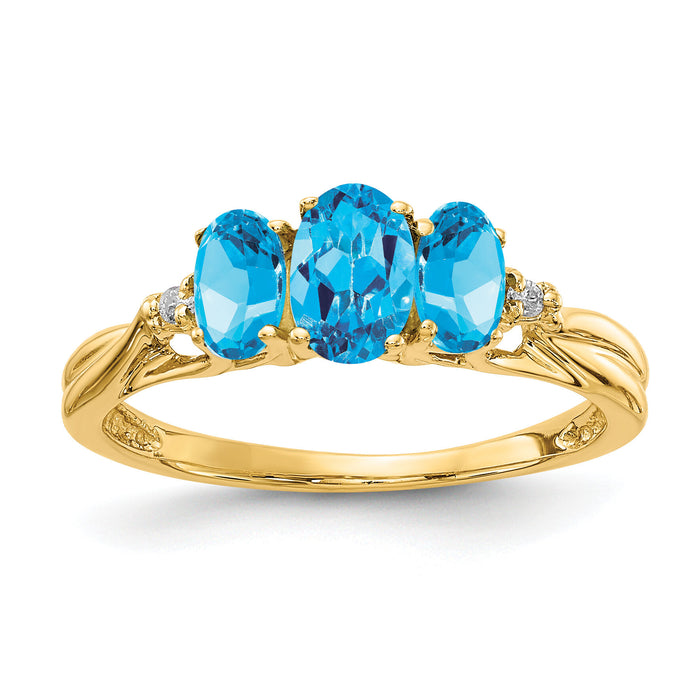 14ky Gemstone & Diamond Ring-Y4613BT/AA