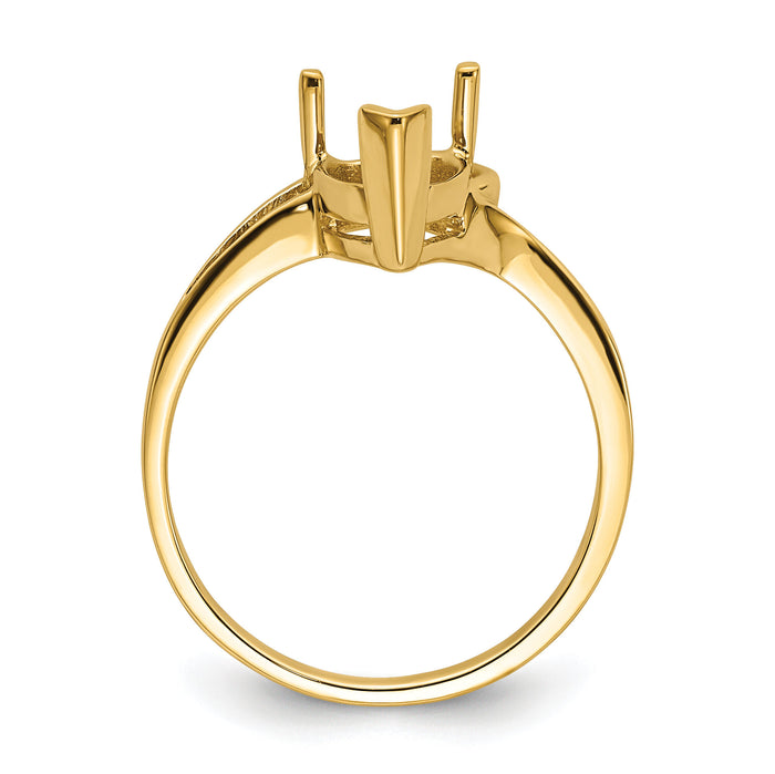 14k 9x6mm Pear Gemstone Ring Mounting-Y4616