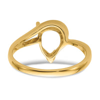 14k 9x6mm Pear Gemstone Ring Mounting-Y4616