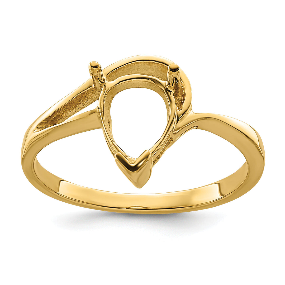 14k 9x6mm Pear Gemstone Ring Mounting-Y4616