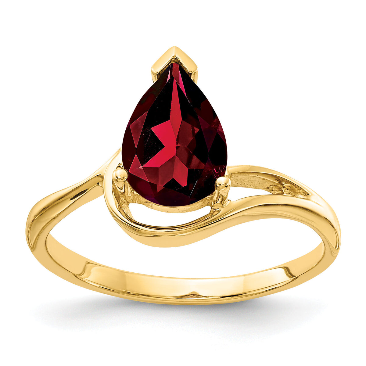 14k 9x6mm Pear Garnet ring-Y4616GA