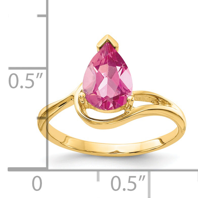 14k Pear Shaped Pink Tourmaline Ring-Y4616PT