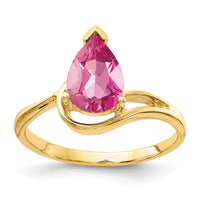 14k Pear Shaped Pink Tourmaline Ring-Y4616PT
