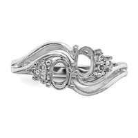 14k White Gold Diamond / Two 6x4 Oval Gemstone Ring Mounting-Y4618