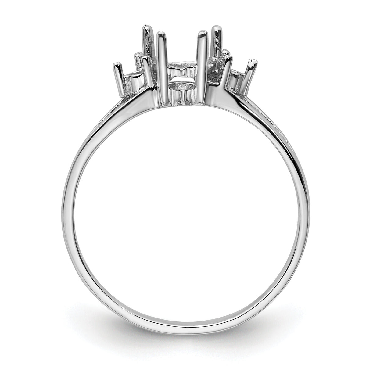 14k White Gold Diamond and 7x5 Pear Gemstone Ring Mounting-Y4626