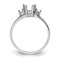 14k White Gold Diamond and 7x5 Pear Gemstone Ring Mounting-Y4626
