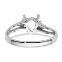 14k White Gold Diamond and 7x5 Pear Gemstone Ring Mounting-Y4626