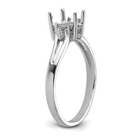 14k White Gold Diamond and 7x5 Pear Gemstone Ring Mounting-Y4626