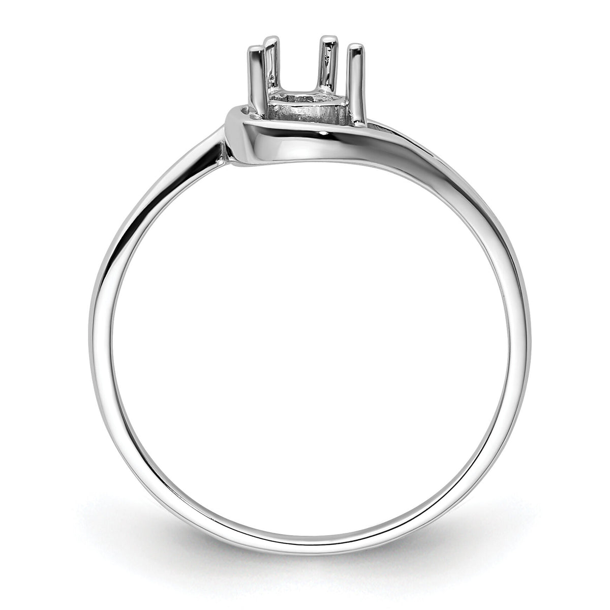 14k White Gold 6x4mm Pear Gemstone Ring Mounting-Y4627