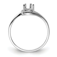 14k White Gold 6x4mm Pear Gemstone Ring Mounting-Y4627