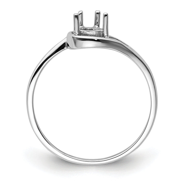 14k White Gold 6x4mm Pear Gemstone Ring Mounting-Y4627