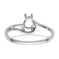 14k White Gold 6x4mm Pear Gemstone Ring Mounting-Y4627