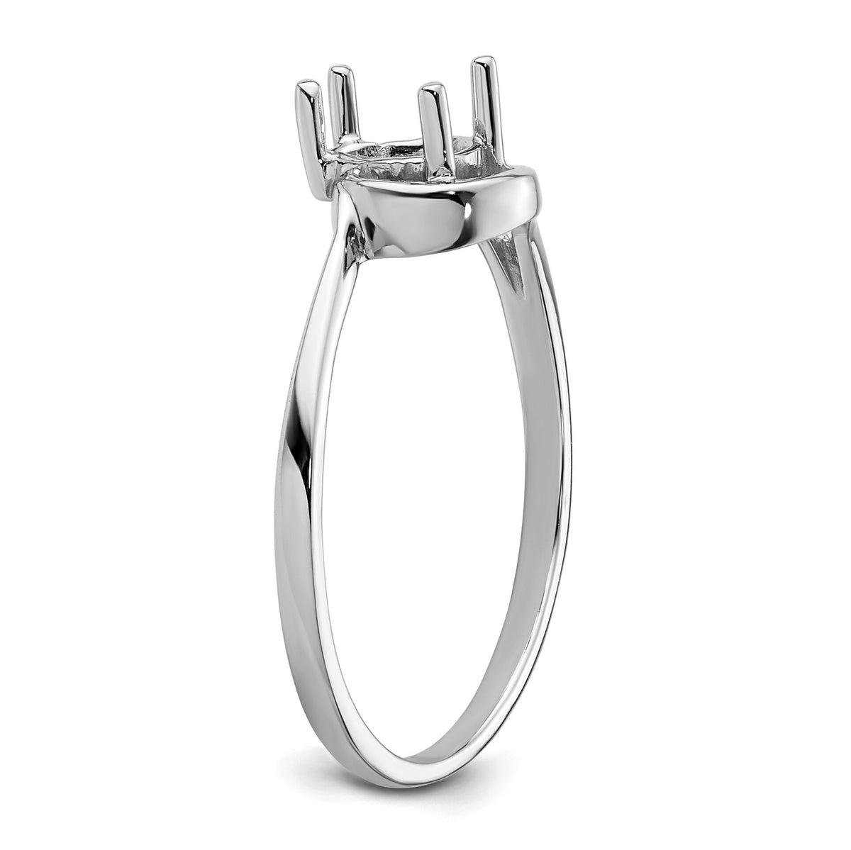 14k White Gold 6x4mm Pear Gemstone Ring Mounting-Y4627