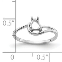 14k White Gold 6x4mm Pear Gemstone Ring Mounting-Y4627
