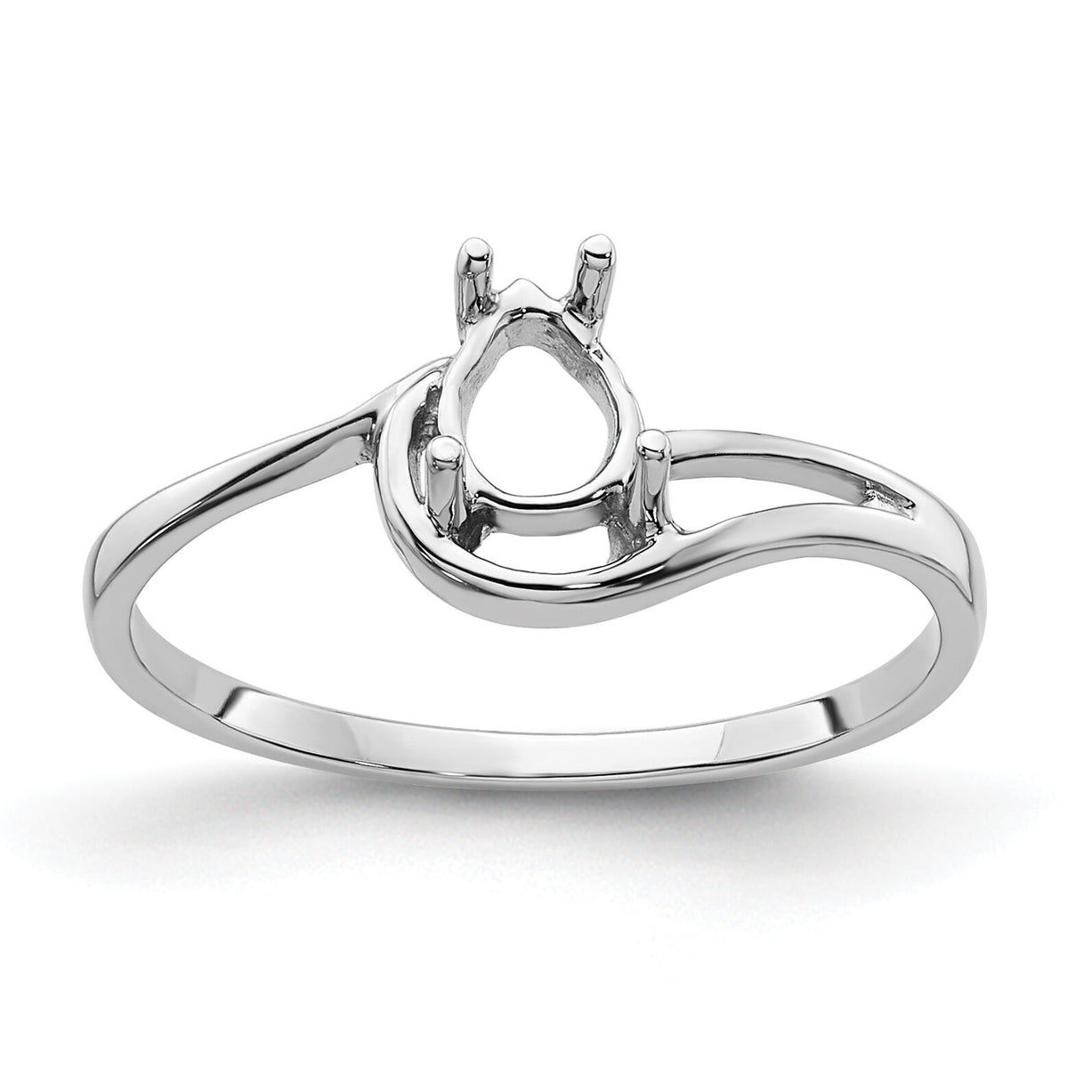 14k White Gold 6x4mm Pear Gemstone Ring Mounting-Y4627