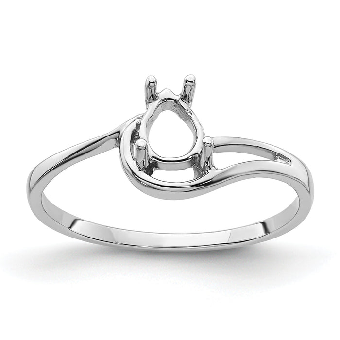 14k White Gold 6x4mm Pear Gemstone Ring Mounting-Y4627
