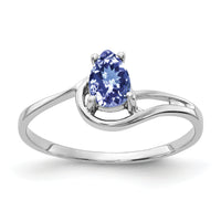 14k White Gold 6x4mm Pear Tanzanite ring-Y4627T