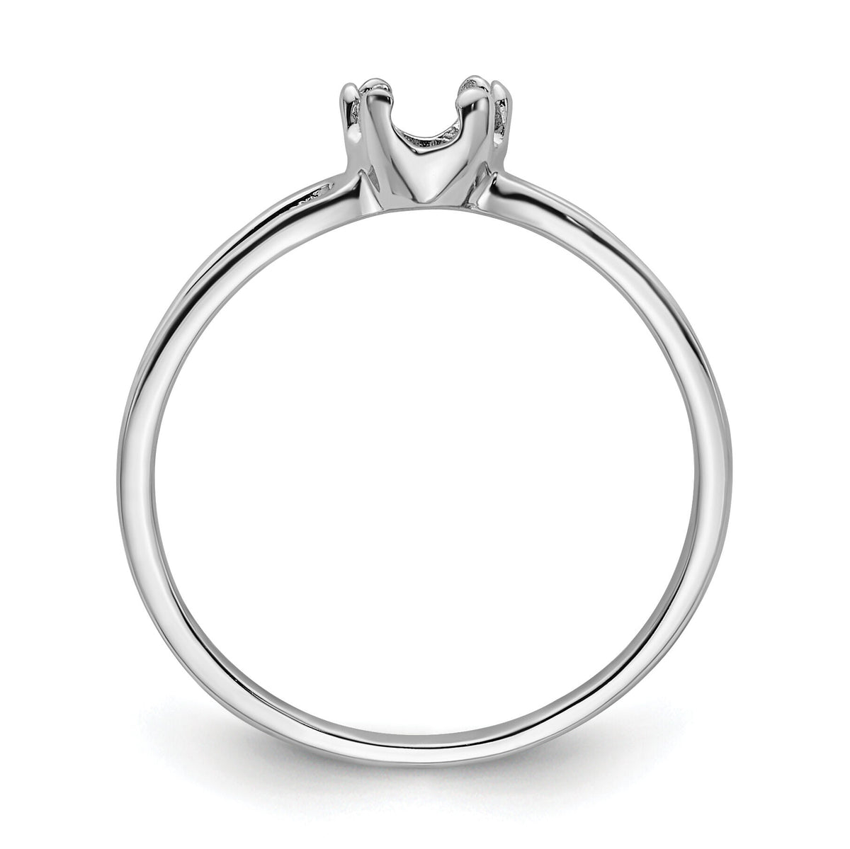 14k White Gold 6x4mm Oval Gemstone Ring Mounting-Y4634