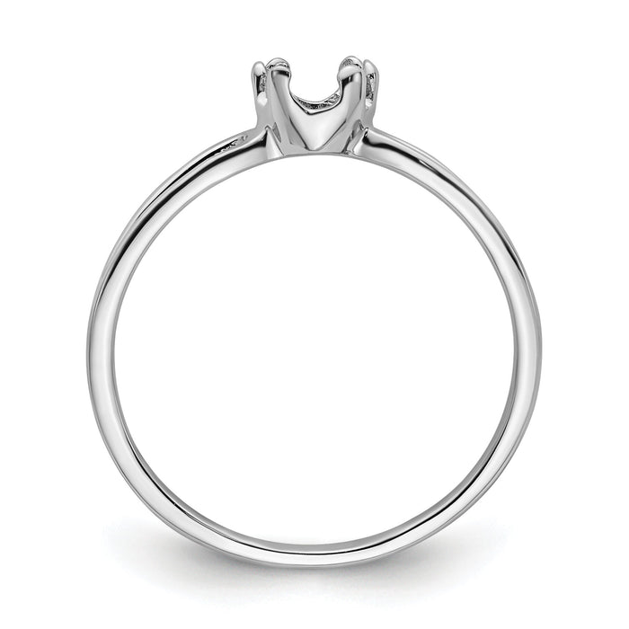 14k White Gold 6x4mm Oval Gemstone Ring Mounting-Y4634