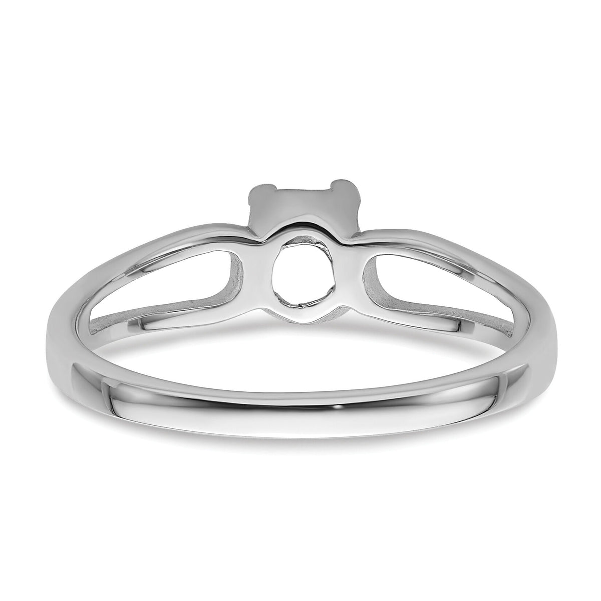 14k White Gold 6x4mm Oval Gemstone Ring Mounting-Y4634