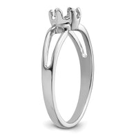 14k White Gold 6x4mm Oval Gemstone Ring Mounting-Y4634