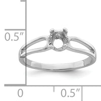 14k White Gold 6x4mm Oval Gemstone Ring Mounting-Y4634