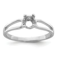 14k White Gold 6x4mm Oval Gemstone Ring Mounting-Y4634