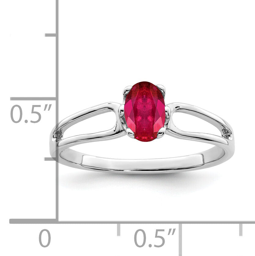 14k White Gold 6x4mm Oval Ruby ring-Y4634R
