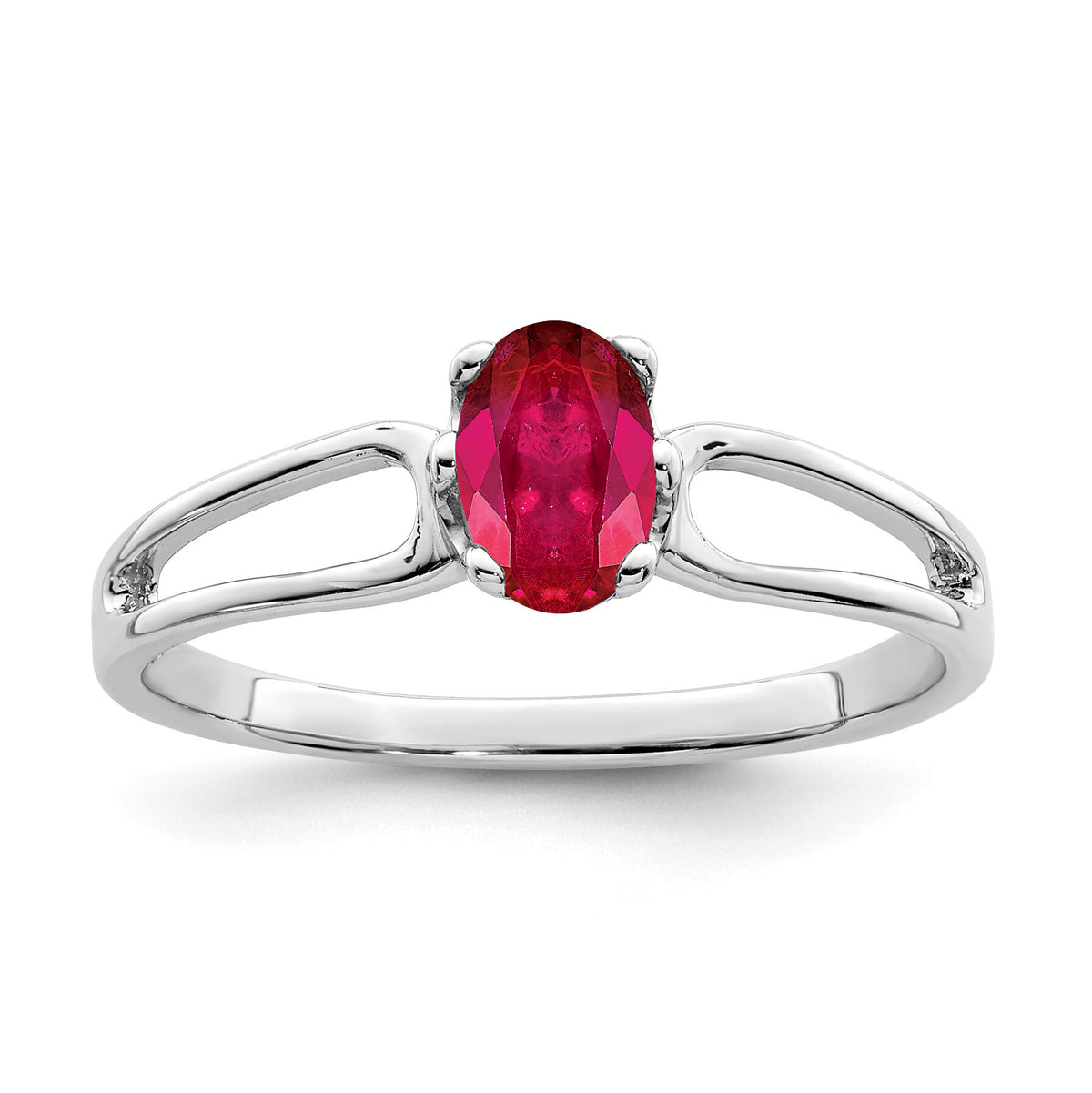 14k White Gold 6x4mm Oval Ruby ring-Y4634R