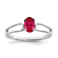 14k White Gold 6x4mm Oval Ruby ring-Y4634R