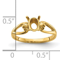 14k 7x5mm Oval Gemstone Ring Mounting-Y4641