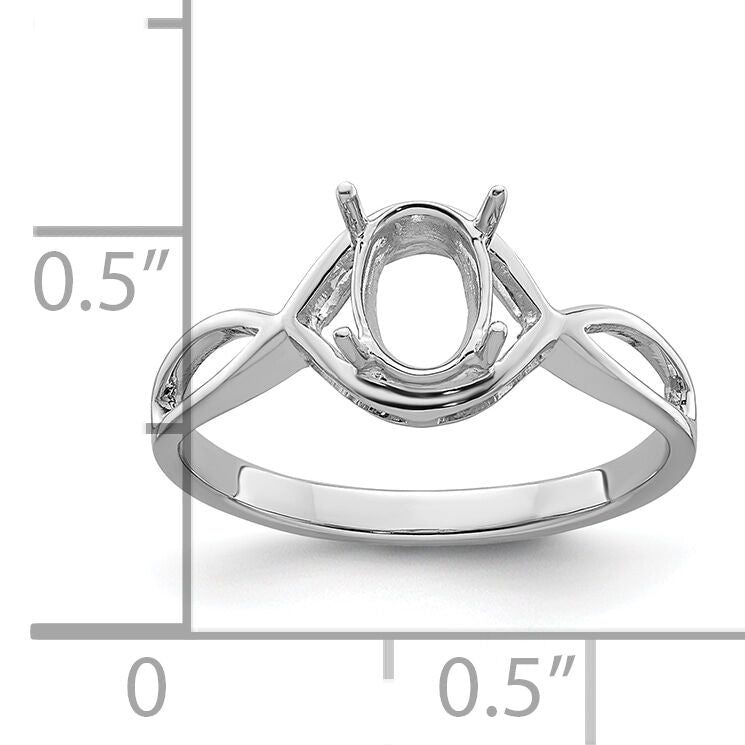 14k White Gold Gemstone Ring Mounting-Y4645