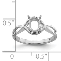 14k White Gold Gemstone Ring Mounting-Y4645